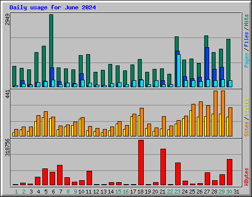 Daily usage for June 2024