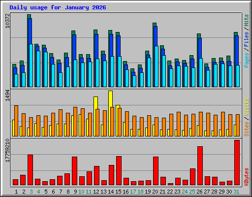 Daily usage for January 2026