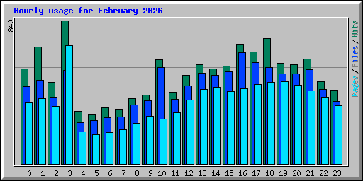 Hourly usage for February 2026